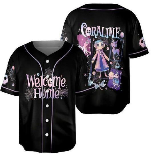Vintage Coraline Movie Retro Horror Baseball Jersey, Coraline Shirt