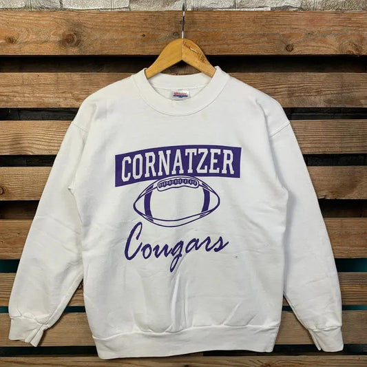 Vintage Cornatzer Cougars Sweatshirt Cornatzer Cougars Pullover Sweater Cornatzer Cougars Crewneck Jumper Cornatzer Cougars Logo Graphic
