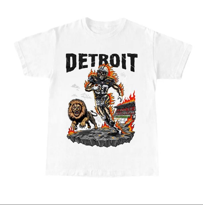 Vintage Detroit Football Cotton Skeleton T-Shirt Unisex Design Hoodie, Sweatshirt | InkThreadWorks.com