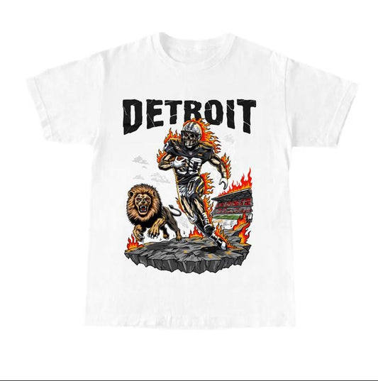 Vintage Detroit Football Cotton Skeleton T-Shirt Unisex Design Hoodie, Sweatshirt | InkThreadWorks.com