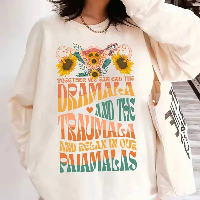 Vintage Dramala Shirt, Kamala Harris Shirt Sweatshirt Hoodie, We Can End The Dramala, Vote For Harris, Feminist Shirt,...