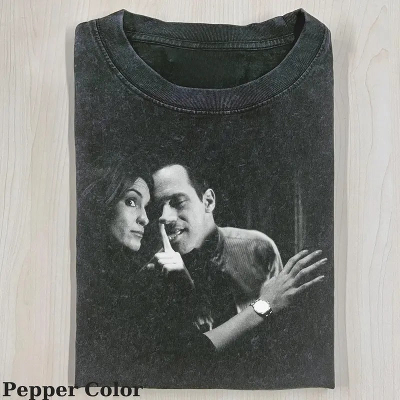 Vintage Elliot Stabler And Olivia Benson Graphic Tee - Elliot and Olivia Shirt - Law and Order SVU Movie Shirt - Movie Character Shirt - Christopher Meloni - Mariska Hargitay