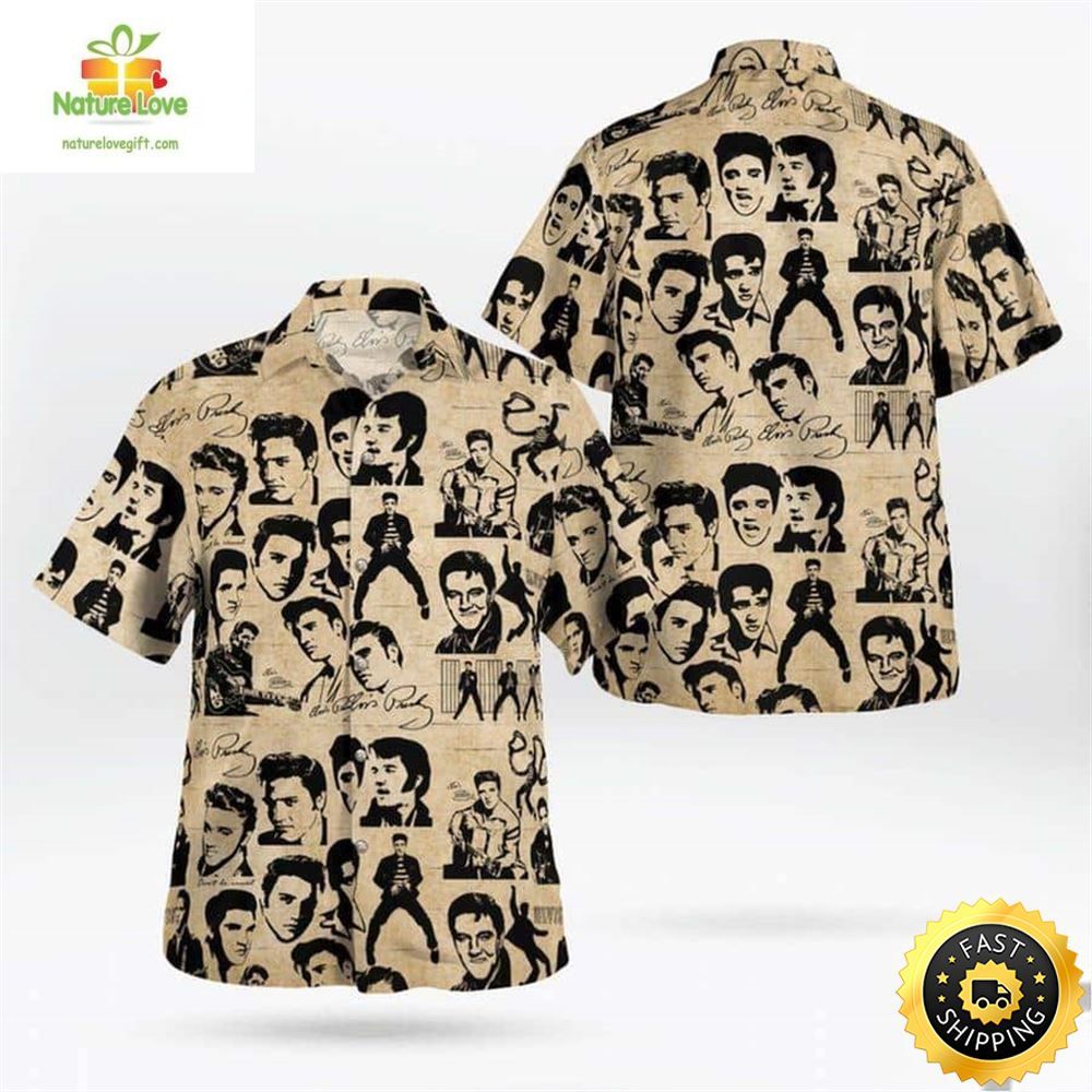 Vintage Elvis Presley Hawaiian Shirt Gift For Music Lovers