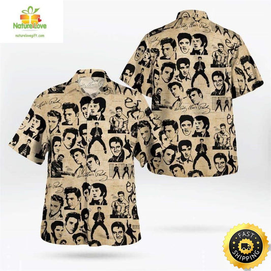 Vintage Elvis Presley Hawaiian Shirt Gift For Music Lovers