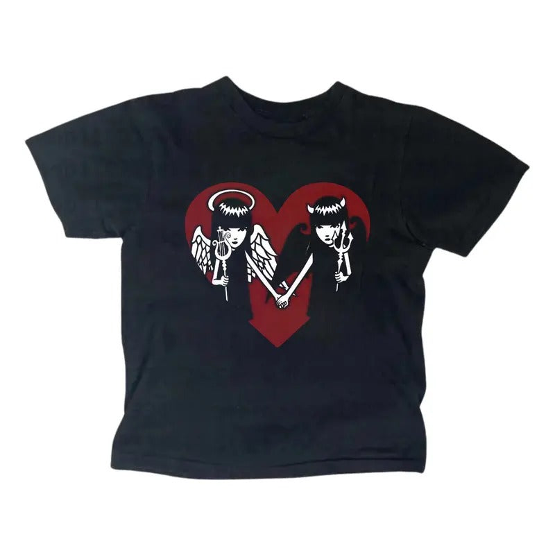 Vintage Emily The Strange Baby Tee, Gothic Emo Girl Top, Y2k Top Women Streetwear, Grunge 2000s, Women Fitted T-Shirt...