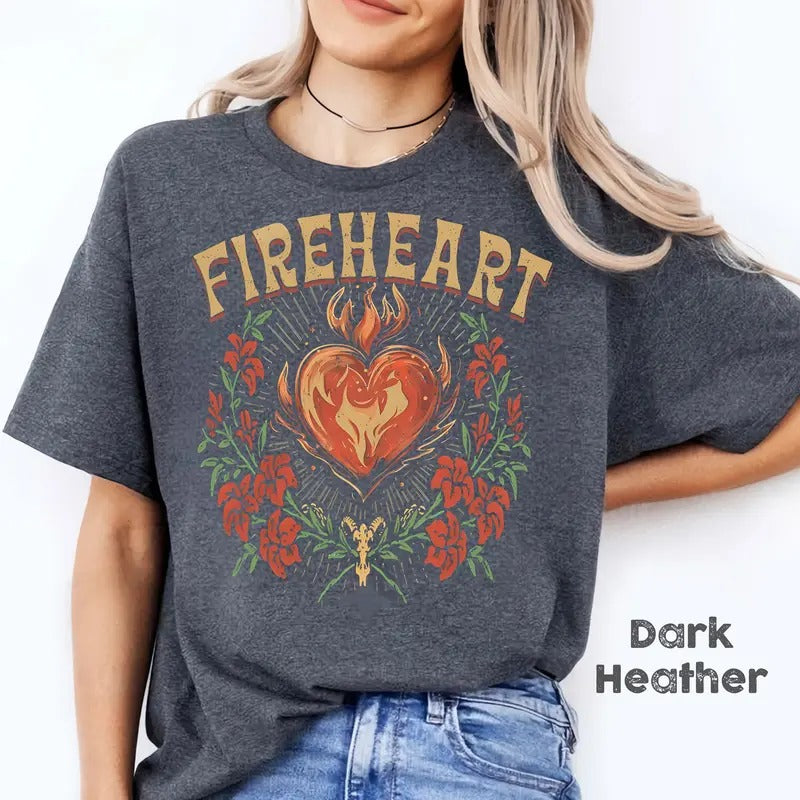 Vintage Fire-heart Retro Shirt, The Night Court, To Whatever End Shirt, Throne of Glass t-shirt, You do not yield T-shirt...