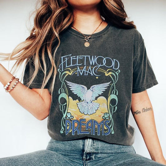 Vintage Fleetwood Mac Shirt Top Womenswear Underwear Comfort Streetwear Summer