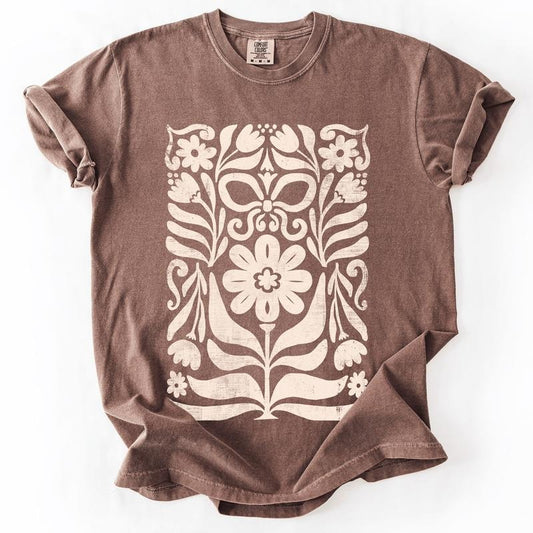 Vintage Folk Flower Pattern, Vintage Boho, Nature, Comfort Colors T-Shirt