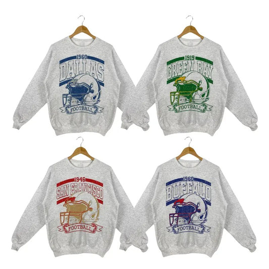 Vintage Football Sweatshirt - Retro All Team Sports Collection, Gift For Fan Sport T-Shirts, Hoodie | InkThreadWorks.com