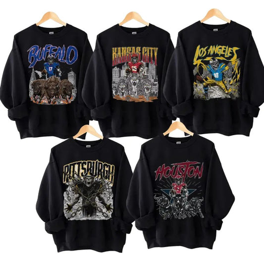 Vintage Football Sweatshirt, Shirt, Unisex T-Shirt, Skeleton Tee, Fan Apparel, Steelers Graphic Tee, Sports Gift men's  sweatshirts