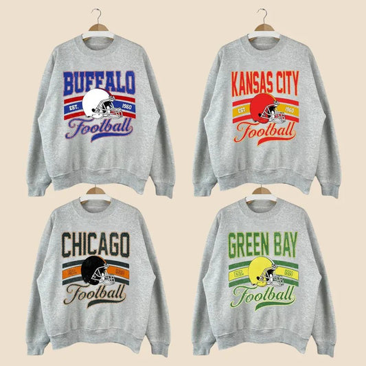 Vintage Football Team Sweatshirt - Unisex Crewneck Sports Gift for Men & Women sport graphic