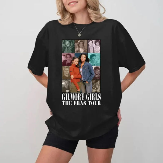 Vintage Gilmore Girl Eras Tour T-Shirt, Gilmore Girl T-Shirt, Stars Hollows Gilmore Girl T-Shirt, Gilmore Girl Tv Show T-Shirt, Halloween Gifts, Gift For Fan, Gift For Her, Gift For Him Fabric Fit Top