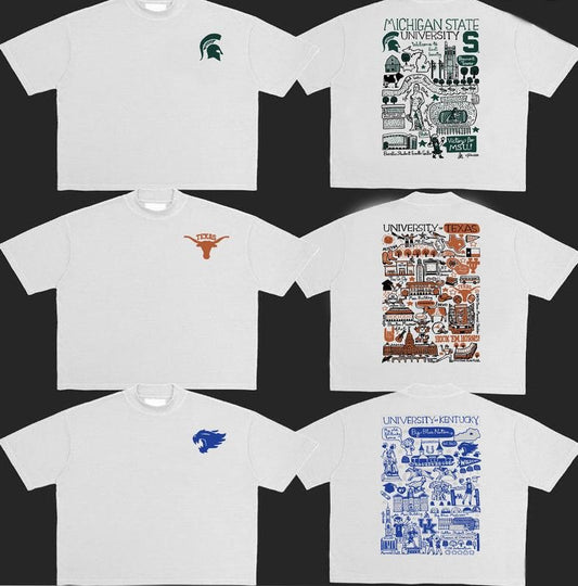 Vintage Graphic College All Teams NCAA 2Sides T-shirt, Vintage T-shirt All Teams NCAA, Classic Sport T-shirt, Gifts For Sport. Cotton Menswear Top
