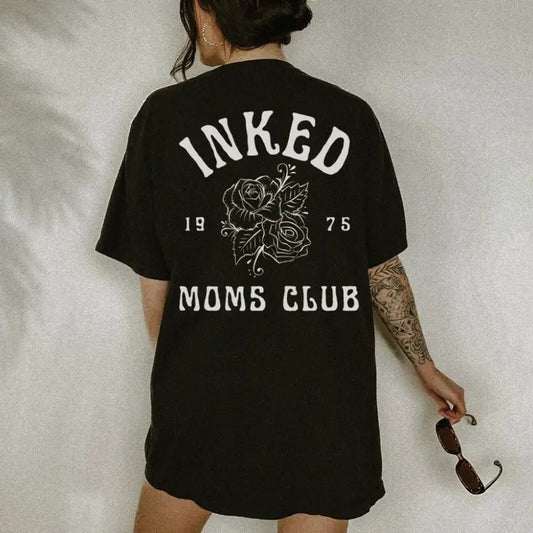 Vintage Graphic Cool Mom Club T-shirt, Mothers Day Gift for Moms With Tattoos, Mom Life, New Mom Gift, Moto Edgy Grunge