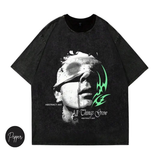 Vintage Grunge Flame Art Graphic Tees, Crew Neck, Size S- 3XL, Menswear Top, Womenswear Top Underwear Streetwear A6