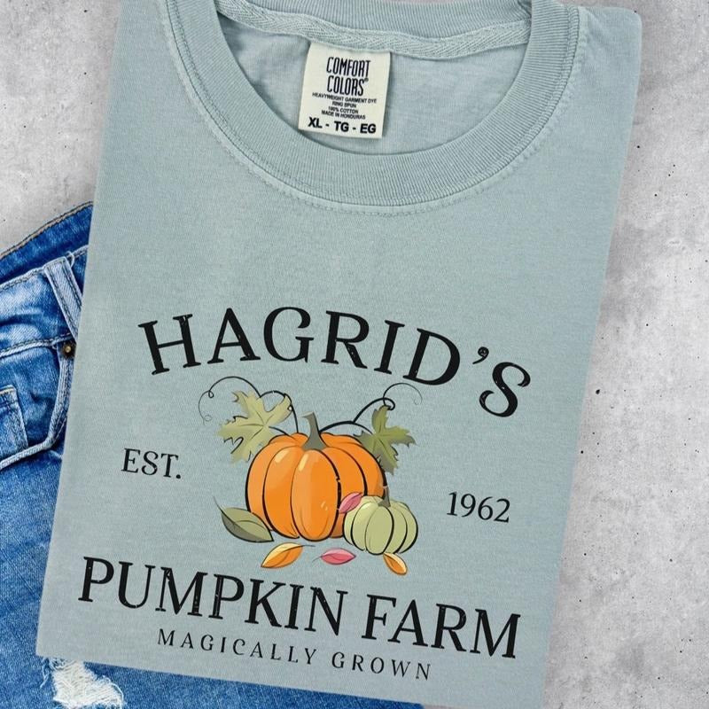 Vintage Hagrid's Pumpkin Farm Women's Graphic T-Shirt in Cotton - Top, Womenswear