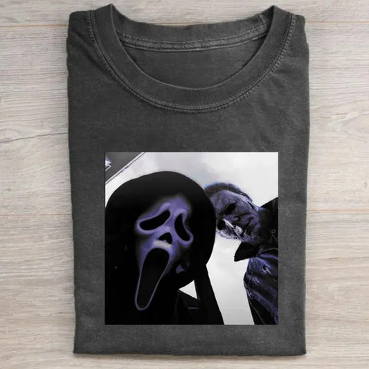 Vintage Halloween Graphic Tee, Michael Myers Shirt, Scream Shirt, Horror Movie Shirt, Scary Movie Shirt, Spooky Season, Ghostface Scream Shirt, Halloween Movie Shirt, Halloween Gift Menswear Top Underwear Tshirt