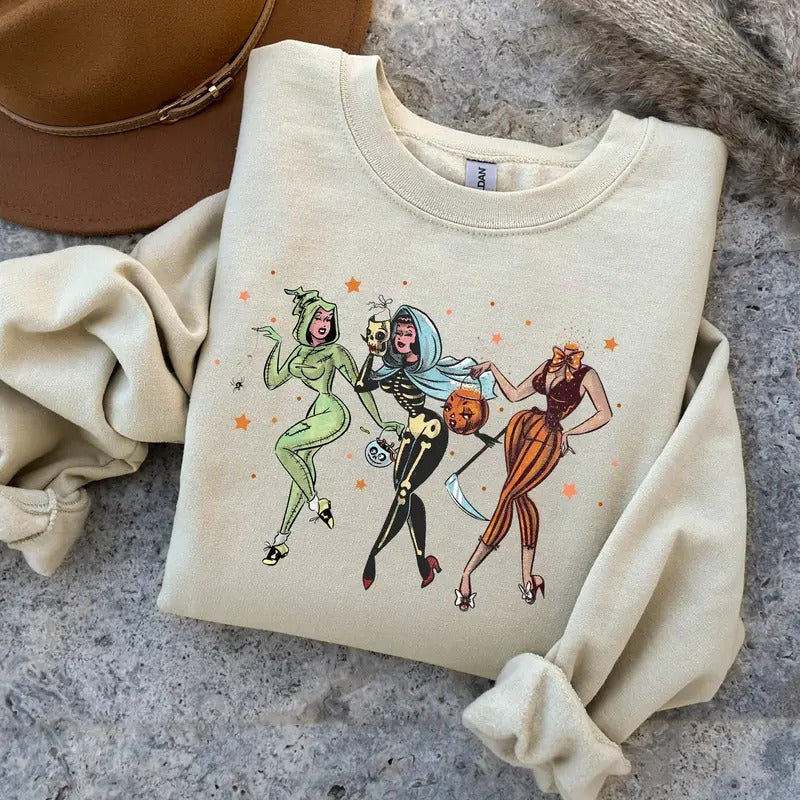 Vintage Halloween Shirt, Halloween Sweatshirts, Retro Halloween Cowgirl Shirt, Western Halloween Shirt, Halloween Ghost...