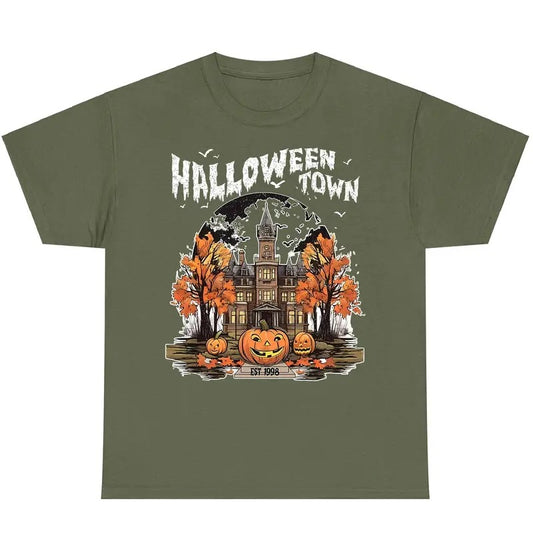 Vintage Halloween Town Unisex T-Shirt, Vintage Halloween Graphic Shirt, Pumpkin Fall Shirt, Spooky Season Gift
