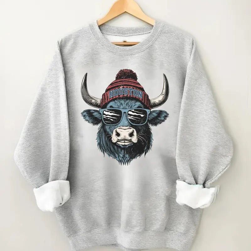 Vintage Houston Football Sweatshirt, Trendy Fan Gifts, Game Day Crewneck, Retro Texans Apparel, Team Wear, Trendy Gift, Football Fan