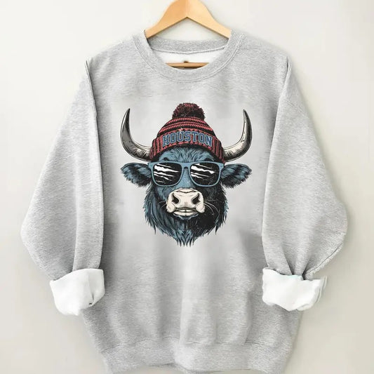 Vintage Houston Football Sweatshirt, Trendy Fan Gifts, Game Day Crewneck, Retro Texans Apparel, Team Wear, Trendy Gift, Football Fan