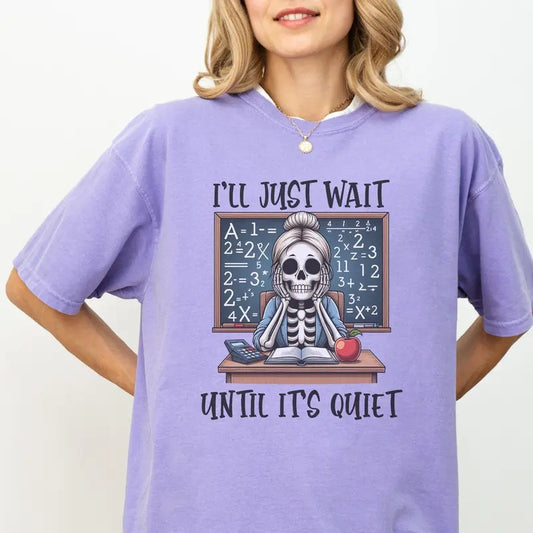Vintage I'll Just Wait Until It's Quiet T-Shirt, Unisex Cotton For Men, Casual Polyeste Crewneck Shortsleeve Hoodie,...