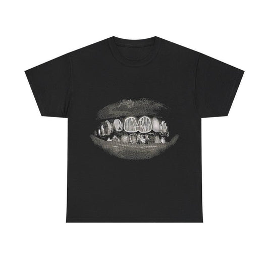 Vintage Iced Out Grill Y2k 90s Hip-Hop Vibes Heavy Cotton Graphic T-Shirt Tshirt Shirt HipHop Rap Tee Casual Classic Menswear Top Retro Comfy Day Underwear Smooth Streetwear