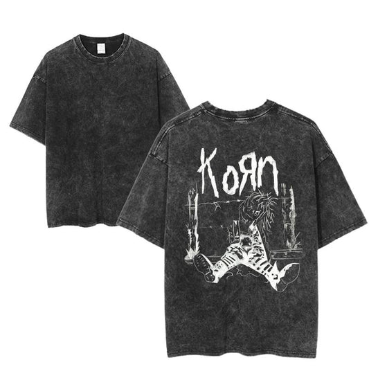Vintage Korn Band Graphic Tee, Korn Iconic Design Shirt, Rock Music Apparel, Classic Korn Band T-shirt, Korn Streetwear, Unisex Korn Fashion, Nu Metal Design