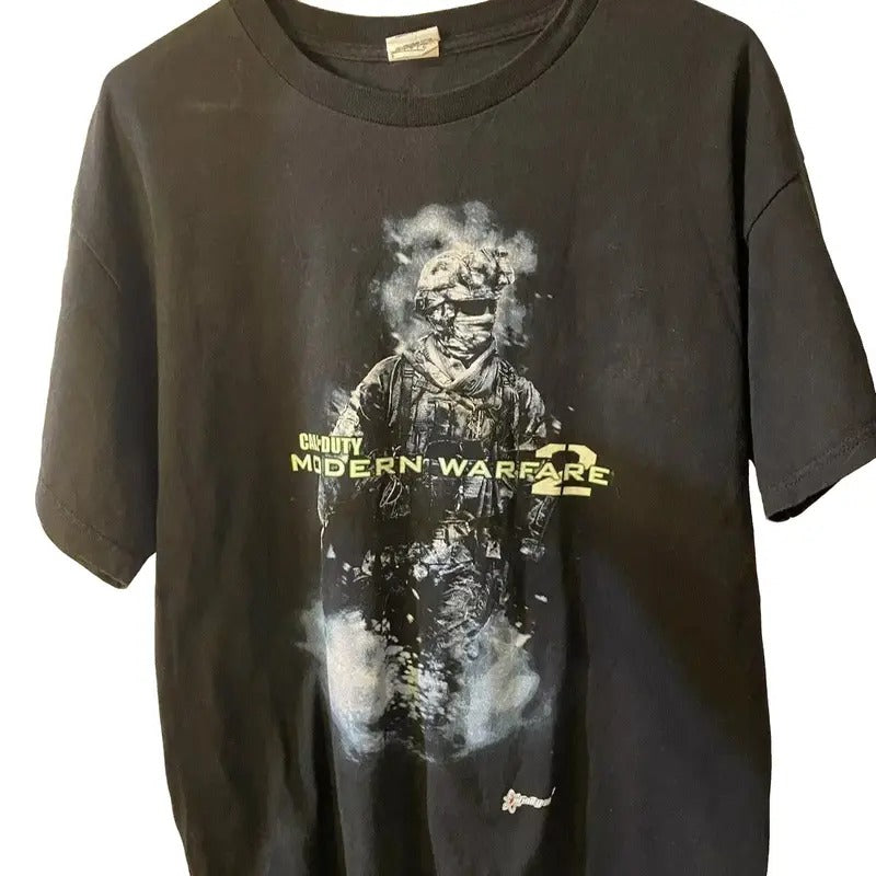 Vintage L Video Game Shirt Call Of Duty Modern Warfare 2 Cotton Menswear Cotton Menswear T-Shirt Top Hoodie, Sweatshirt