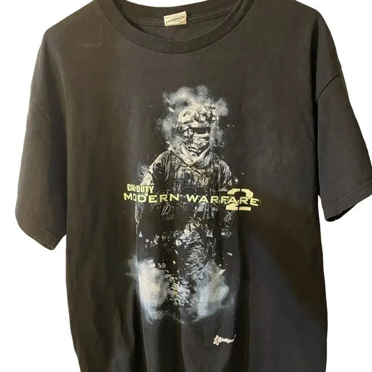 Vintage L Video Game Shirt Call Of Duty Modern Warfare 2 Cotton Menswear Cotton Menswear T-Shirt Top Hoodie, Sweatshirt