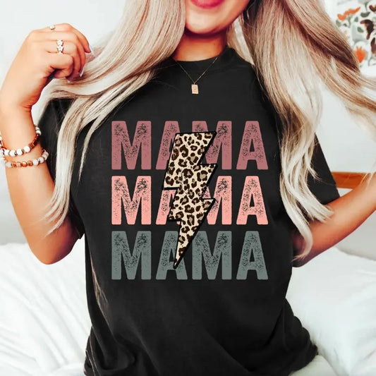 Vintage Leopard Mama Shirt, Motherhood TShirt, Mother's Day Gift Womenswear Tops Hoodie, Sweatshirt | InkThreadWorks.com