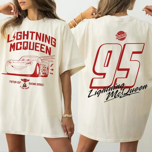 Vintage Lightning Mcqueen Comfort Colors or Gildan T-shirt, Car Enthusiast Shirt, Car Clothing, Unisex, Vintage car shirt...