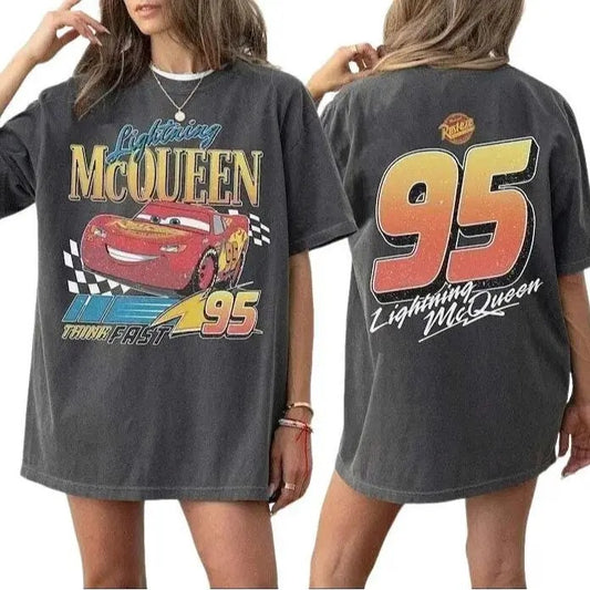 Vintage Lightning Mcqueen Shirt, Radiator Springs Tee - Rusteze Cars Shirt, Cars Characters Tee, Wdw Family Vacation Shirts