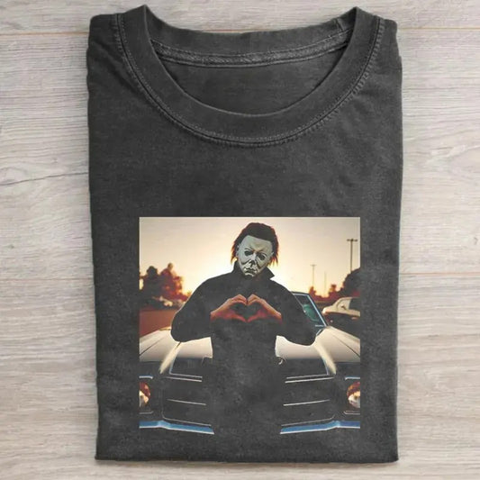 Vintage Michael Myers Halloween Shirt, Michael Myers Heart Hands Shirt, Spooky Season, Scary Movie, Horror Movie Shirt, Halloween Graphic Tee, Halloween Party, Trick or Treat, Fall Season, Halloween Gifts
