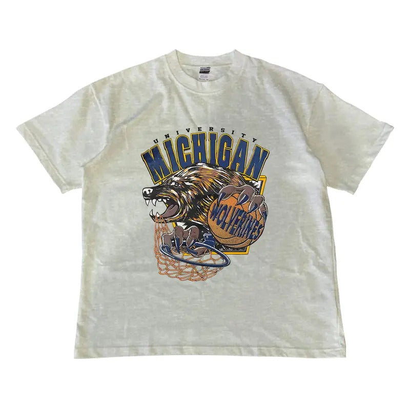 Vintage Michigan Wolverines T-Shirt, MW Unisex Shirt Menswear Top