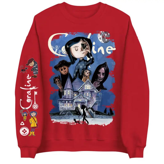 Vintage Movie Hoodie, Valentine Hoodie, Coraline Best For Coraline Movie Sweatshirt
