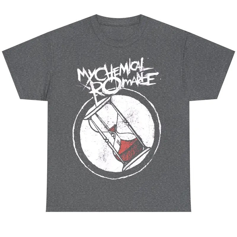 Vintage My Chemical Romance Blood Hourglass Boyfriend Fit Girls Tour T-Shirt, Retro Rock Band Tee, Double-Sided Graphic Design, Casual Streetwear, Unisex Cotton Shirt
