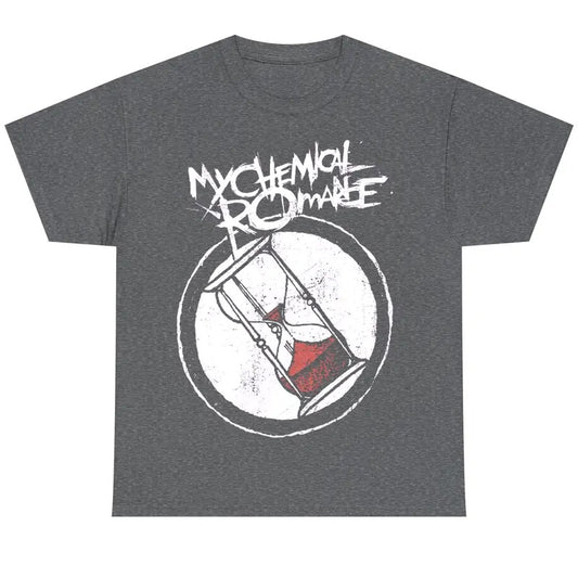 Vintage My Chemical Romance Blood Hourglass Boyfriend Fit Girls Tour T-Shirt, Retro Rock Band Tee, Double-Sided Graphic Design, Casual Streetwear, Unisex Cotton Shirt