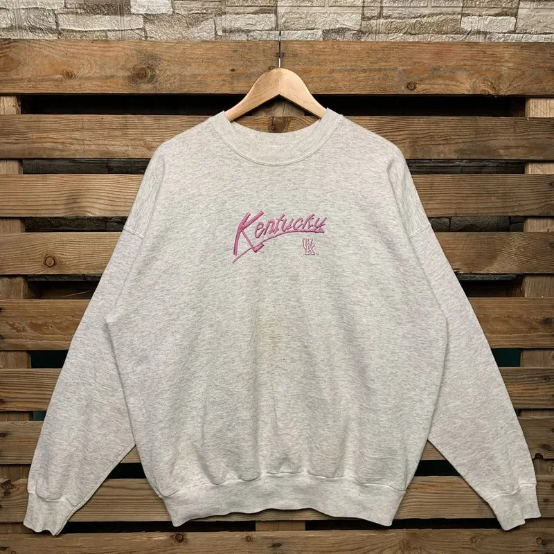 Vintage NCAA Kentucky University Sweatshirt Kentucky Pullover Sweater Kentucky Crewneck Jumper University Of Kentucky Graphic Print Logo