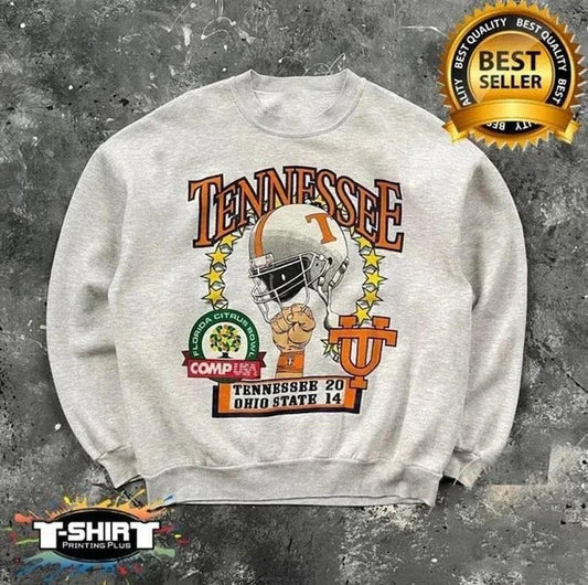 Vintage NCAA Tennessee Volunteers Helmet Unisex Sweatshirt Cotton Fabric