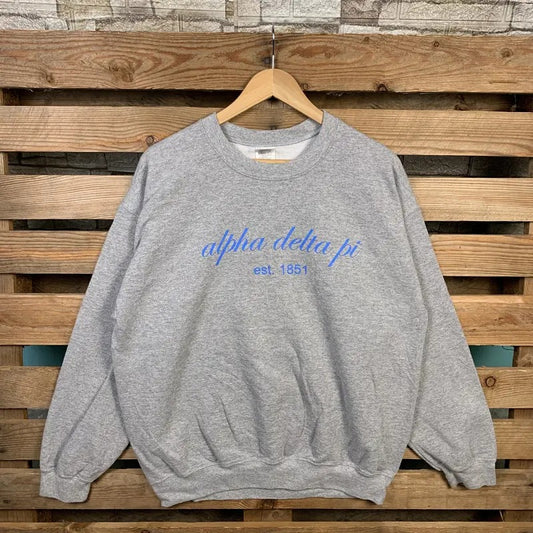 Vintage Ncaa Alpha Delta Pi Sweatshirt Alpha Delta Pi Pullover Sweater Alpha Delta Pi Crewneck Jumper Alpha Delta Pi Logo Graphic Large Size