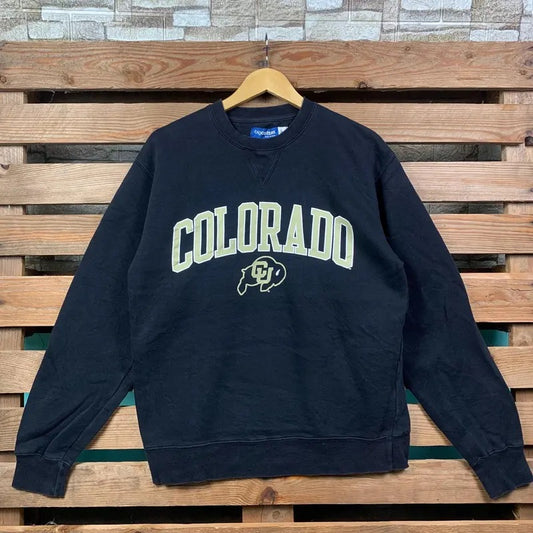 Vintage Ncaa Colorado Sweatshirt Colorado Pullover Sweater Colorado Crewneck Jumper Ncaa Colorado Graphic Print Logo Black Colour Medium