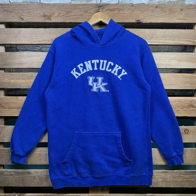 Vintage Ncaa Kentucky Wildcats Hoodie Kentucky Pullover Jumper Kentucky Hooded Sweater Kentucky Wildcats Embroidery Logo...