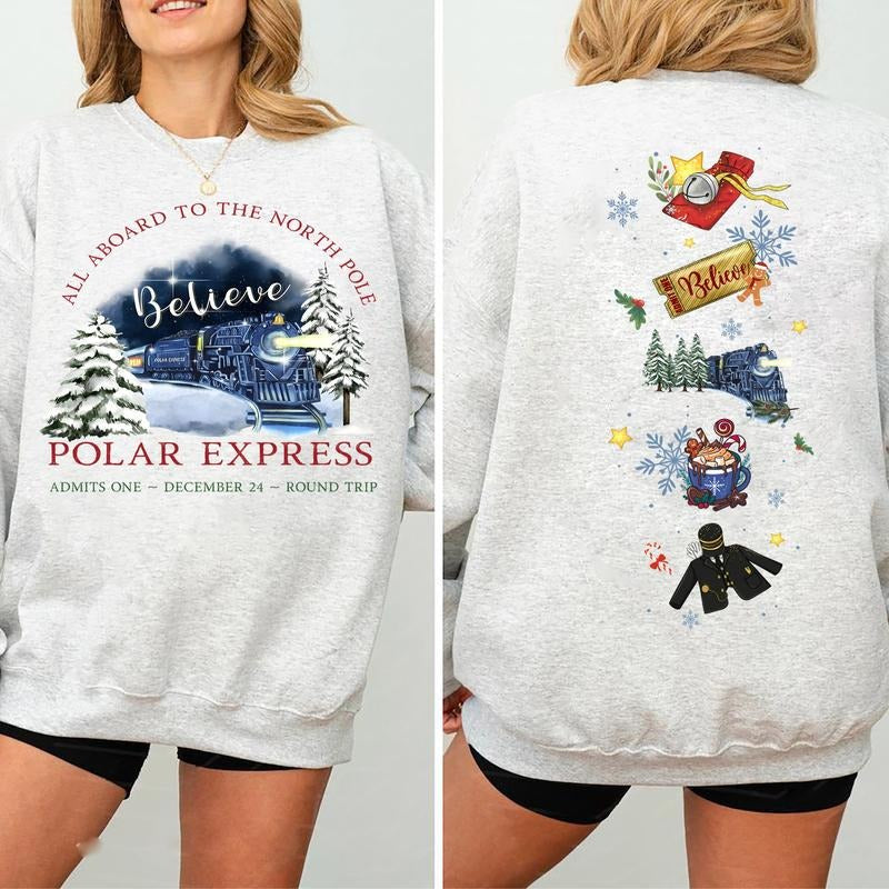 Vintage Polar Express Sweatshirt, Believe Christmas Sweatshirt, Nostalgia Christmas Shirt, Polar Express Christmas Sweatshirt, Retro Christmas Shirt