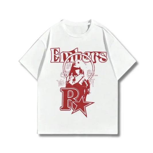 Vintage Prep Men Letter & Figure Embers Graphic Tee, Sweatshirt, Hoodie Gift For Women Top Womenswear Underwear Cotton Polyester T-Shirt