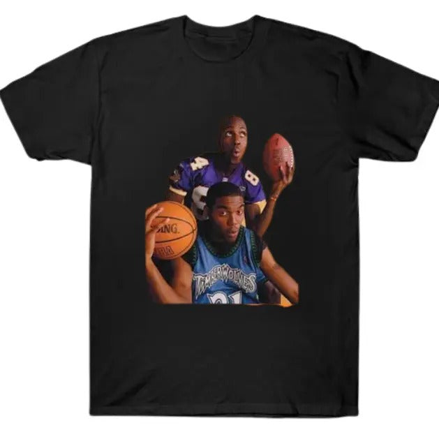 Vintage Randy Moss x Kevin Garnett Dual Sport Legends Graphic Tee, Sweatshirt  Basketball & Football Legends Crossover Shirt Fan Tee