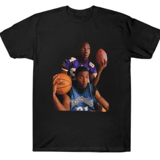 Vintage Randy Moss x Kevin Garnett Dual Sport Legends Graphic Tee, Sweatshirt  Basketball & Football Legends Crossover Shirt Fan Tee