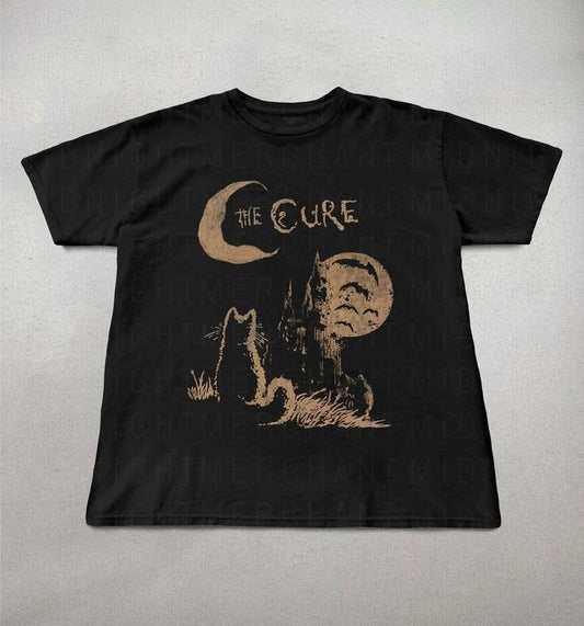 Vintage Retro Band The Cure Unisex T-Shirt, The Cure Cat Tee, 90s Alt Indie Rock, Unisex Shirt, Music Gifts, Cat Lover...
