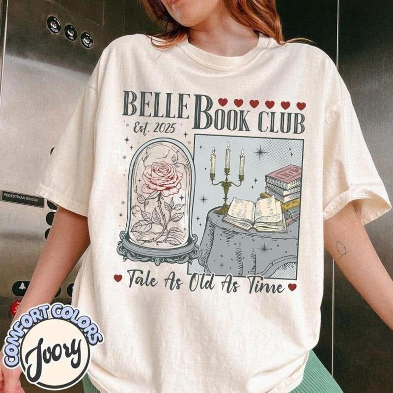 Vintage Retro Belle's Book Club shirt, Tale as old as time Beauty and the Beast shirt, Belle Princess Tee, Book lover...