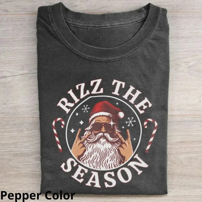 Vintage Rizz the Season T-Shirt, Funny Graphic Tee Womenswear Top